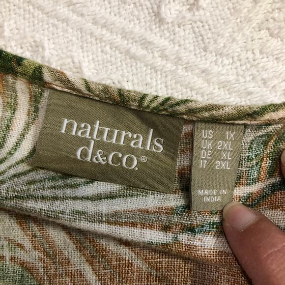 Naturals d&co Linen Blend Floral Tropical Maxi Dress 1X Quiet Luxury Resort - Picture 7 of 9